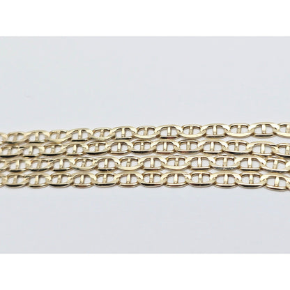 10K Yellow Gold Mariner Link Chain Necklace Italy