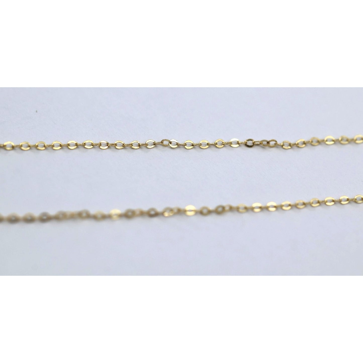 14K Yellow Gold Cursive Love Charm Pendant Cable Link Chain Necklace