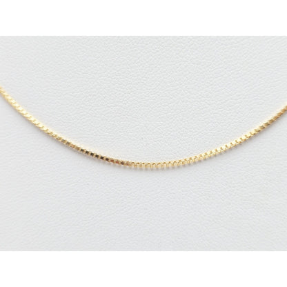 14K Yellow Gold Box Link Chain Necklace Italy