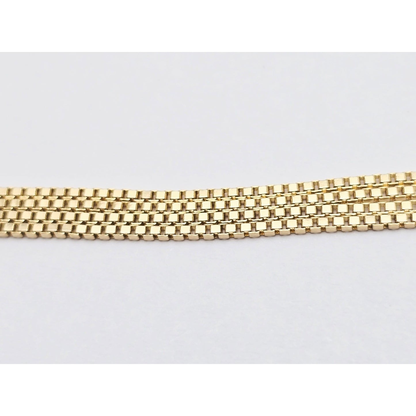 14K Yellow Gold Box Link Chain Necklace Italy