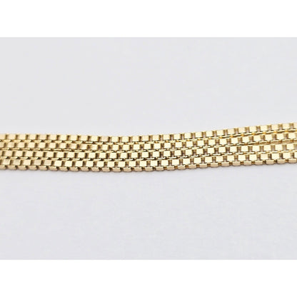 14K Yellow Gold Box Link Chain Necklace Italy