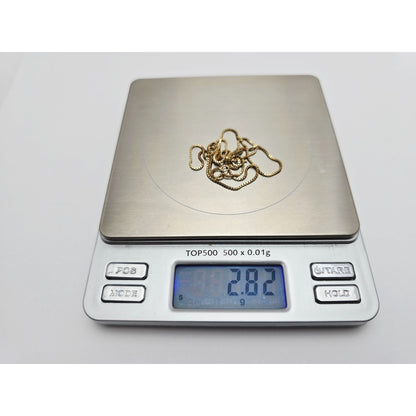 14K Yellow Gold Box Link Chain Necklace Italy