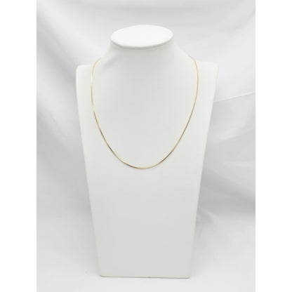 14K Yellow Gold Box Link Chain Necklace Italy