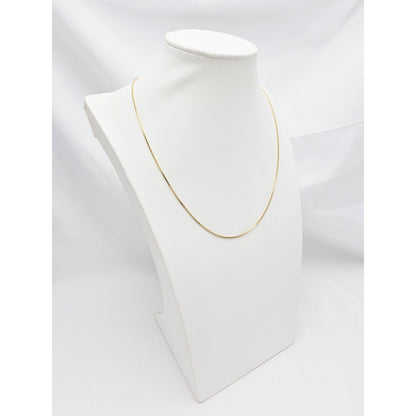 14K Yellow Gold Box Link Chain Necklace Italy