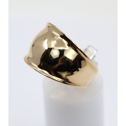 14K Yellow Gold Wide Concave Saddle Cigar Band Ring