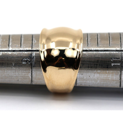 14K Yellow Gold Wide Concave Saddle Cigar Band Ring