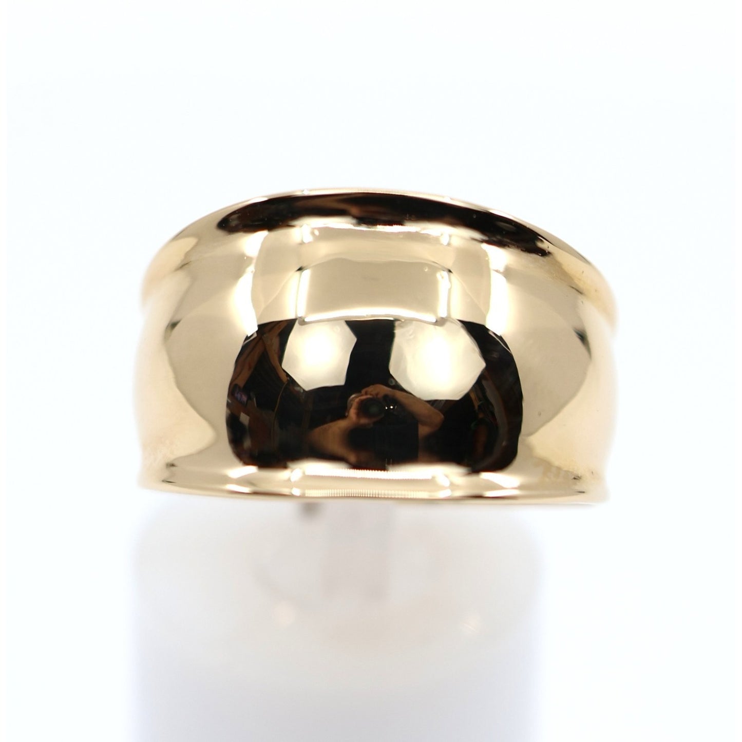 14K Yellow Gold Wide Concave Saddle Cigar Band Ring
