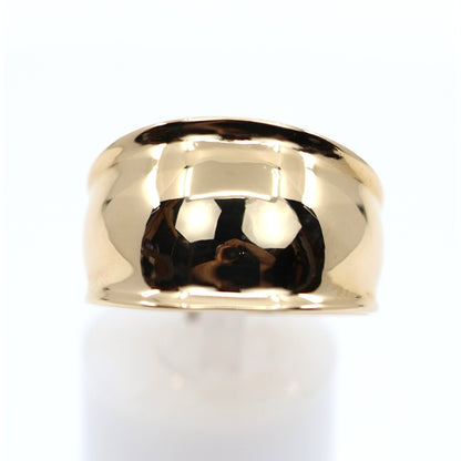 14K Yellow Gold Wide Concave Saddle Cigar Band Ring