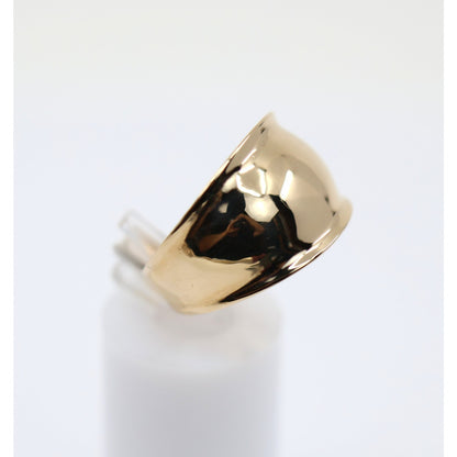 14K Yellow Gold Wide Concave Saddle Cigar Band Ring
