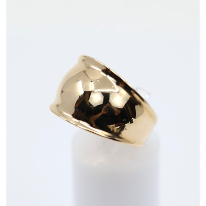 14K Yellow Gold Wide Concave Saddle Cigar Band Ring