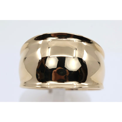 14K Yellow Gold Wide Concave Saddle Cigar Band Ring