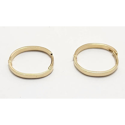 18K Yellow Gold Polished Hinged Hoop Earrings