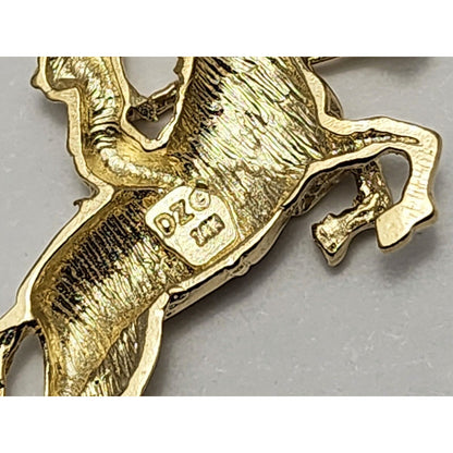 14K Yellow Gold Jockey on Horse Charm Pendant