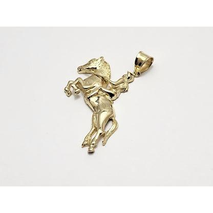 14K Yellow Gold Jockey on Horse Charm Pendant