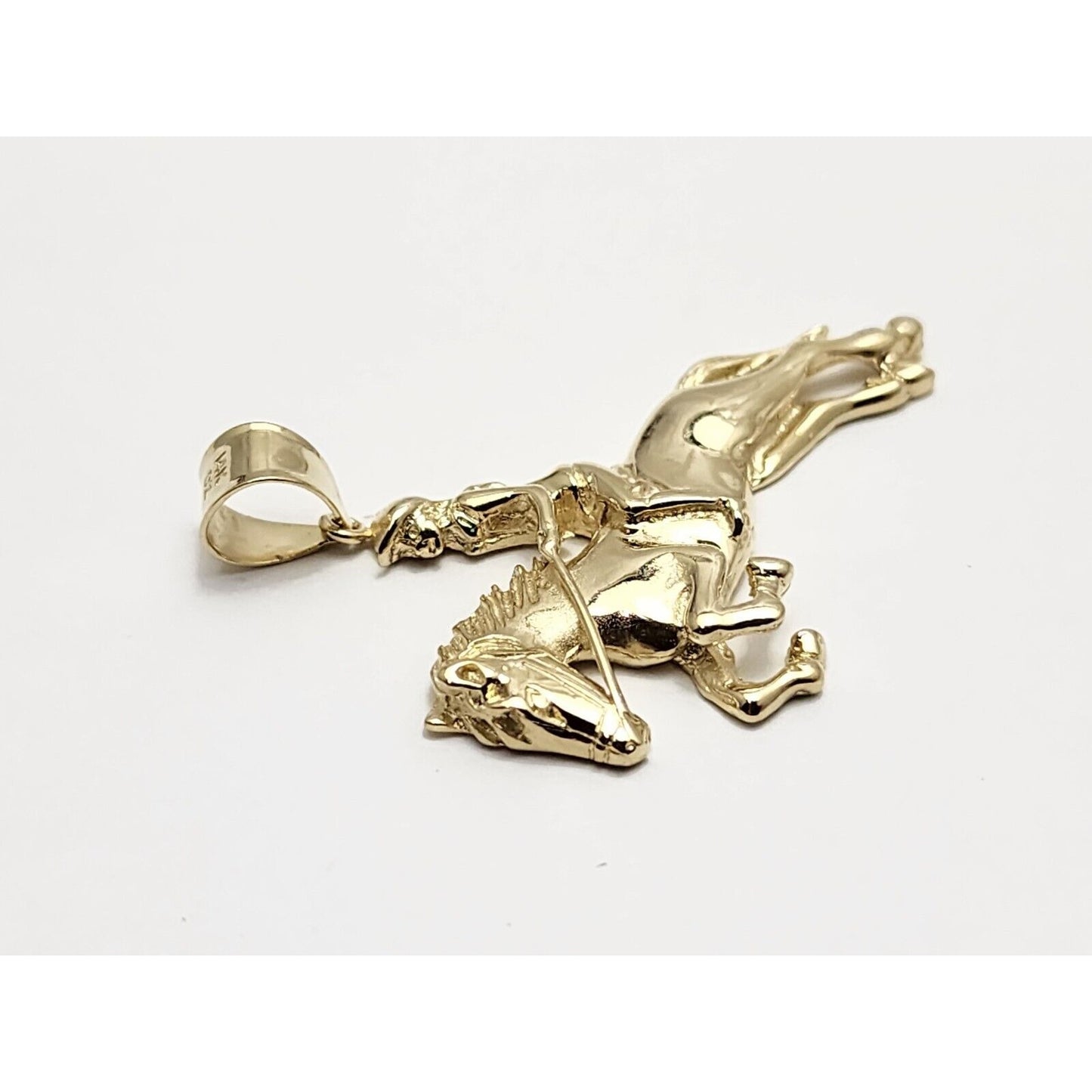 14K Yellow Gold Jockey on Horse Charm Pendant