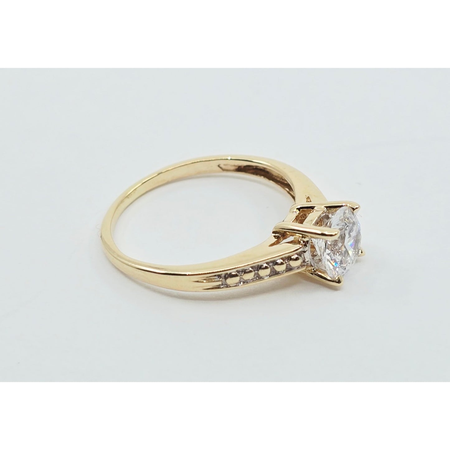 10K Yellow Gold Ladies CZ Engagement Ring