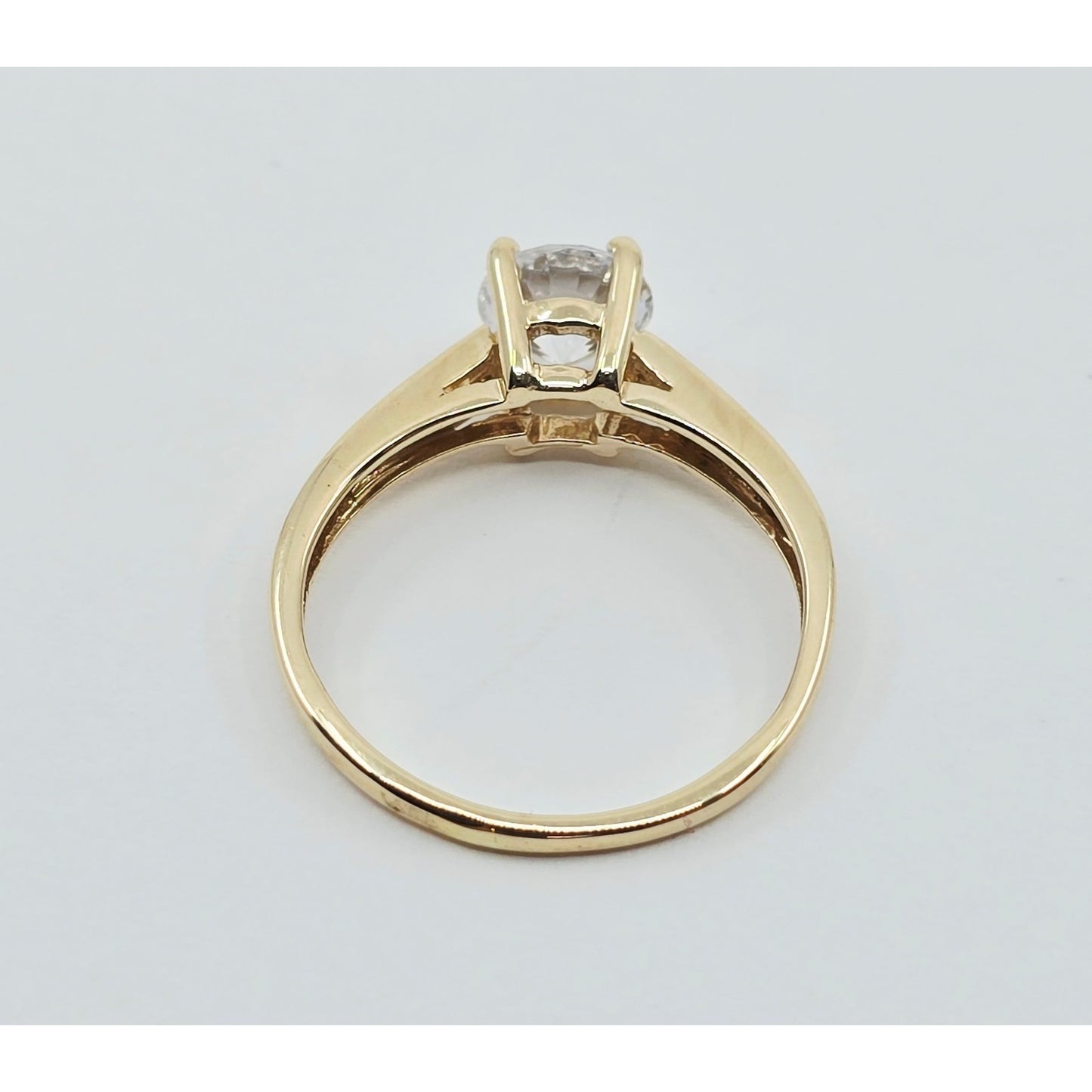 10K Yellow Gold Ladies CZ Engagement Ring