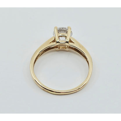 10K Yellow Gold Ladies CZ Engagement Ring