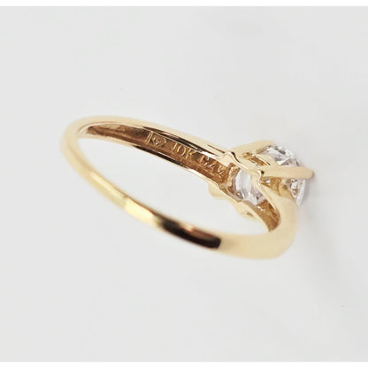 10K Yellow Gold Ladies CZ Engagement Ring