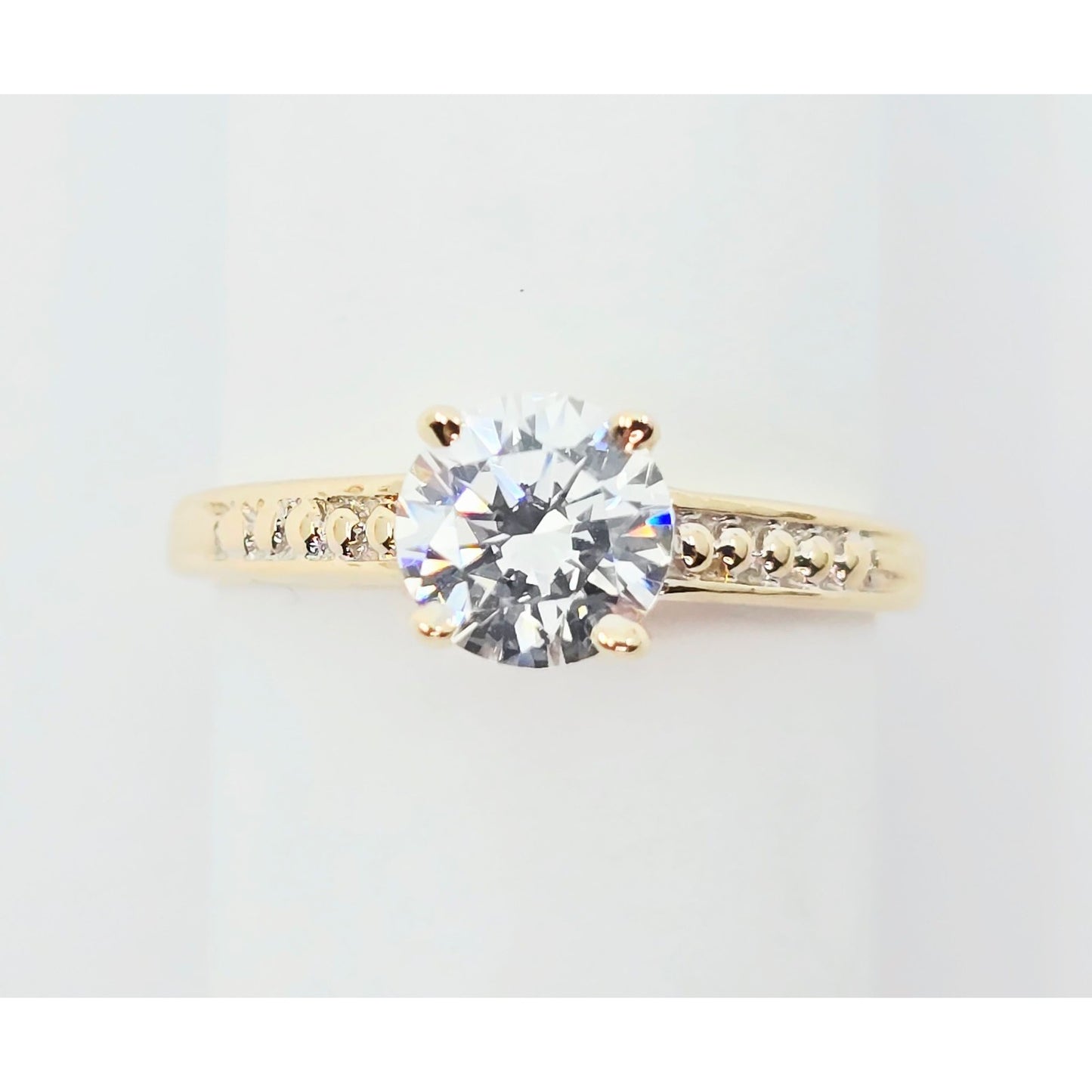 10K Yellow Gold Ladies CZ Engagement Ring