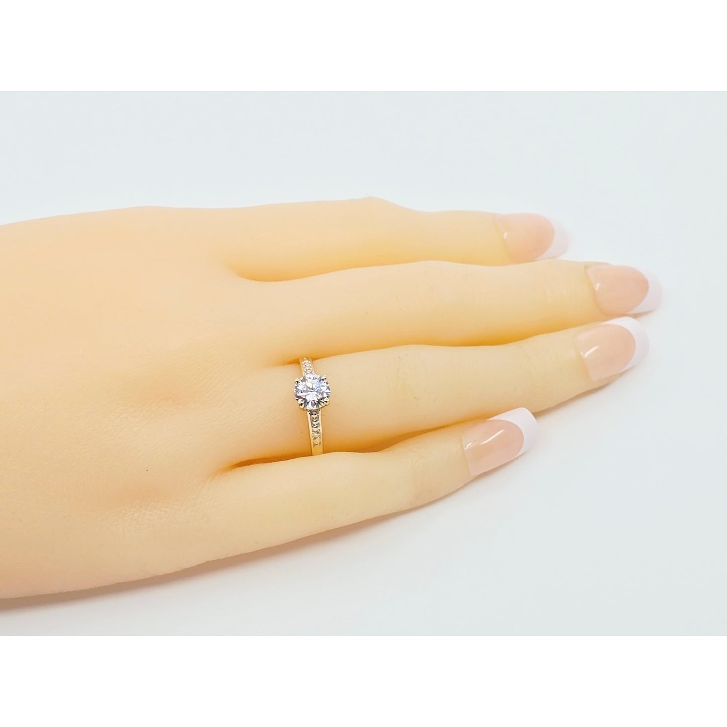 10K Yellow Gold Ladies CZ Engagement Ring