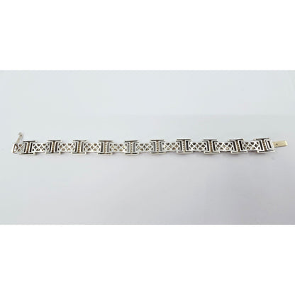 Fancy 14K White Gold Diamond Custom Link Bracelet
