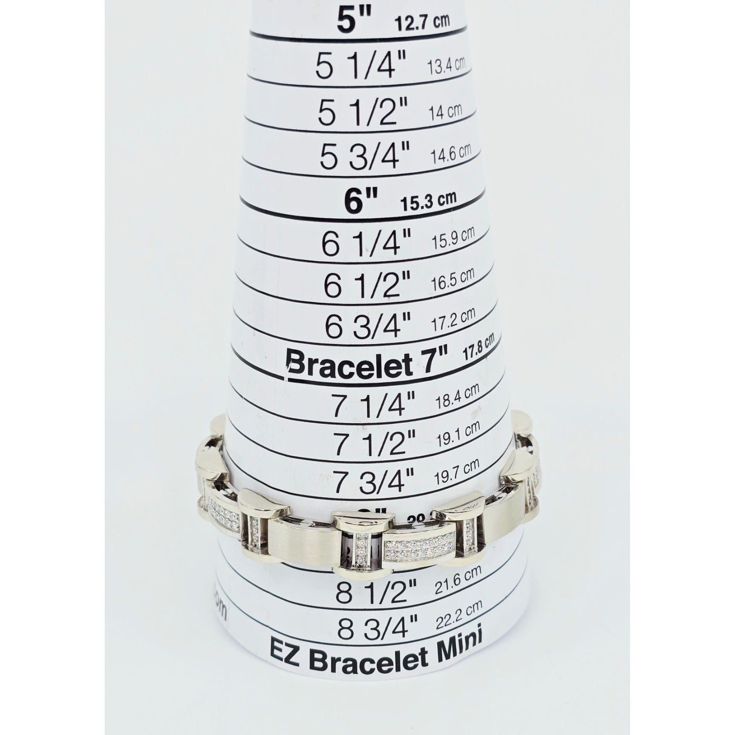 Fancy 14K White Gold Diamond Custom Link Bracelet