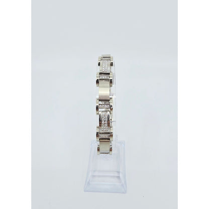 Fancy 14K White Gold Diamond Custom Link Bracelet