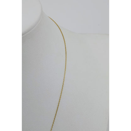 Thin 14K Yellow Gold Round & Baguette Diamond Cross Pendant Resizable Necklace