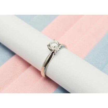 Magic Glo 14K White Gold Engagement Wedding Solitaire Round Cut Diamond Ring