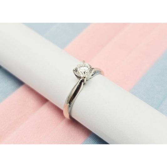 Magic Glo 14K White Gold Engagement Wedding Solitaire Round Cut Diamond Ring