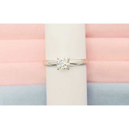 Magic Glo 14K White Gold Engagement Wedding Solitaire Round Cut Diamond Ring