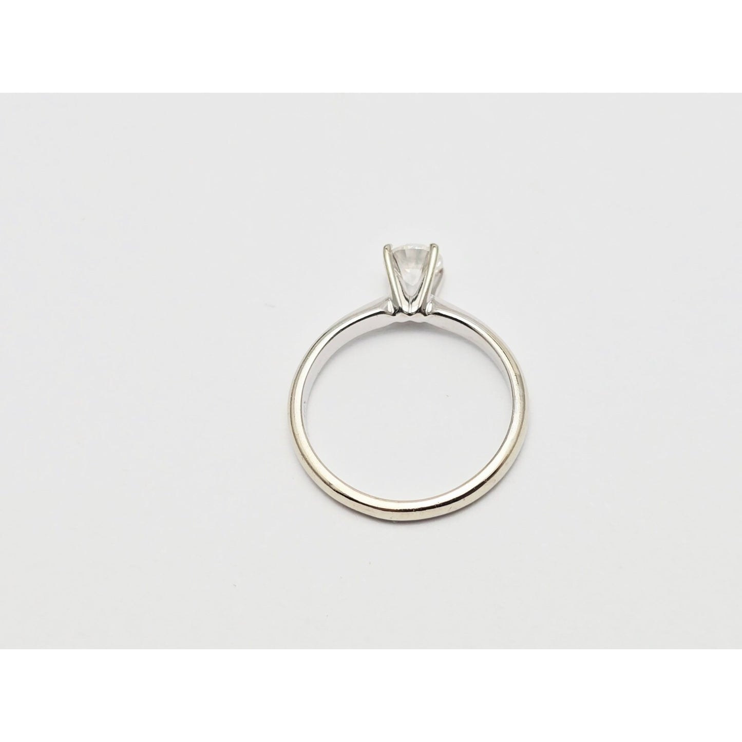 Magic Glo 14K White Gold Engagement Wedding Solitaire Round Cut Diamond Ring