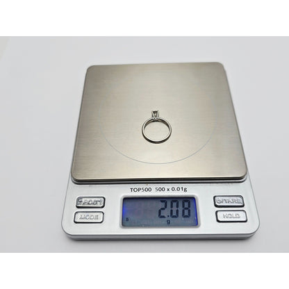 Magic Glo 14K White Gold Engagement Wedding Solitaire Round Cut Diamond Ring