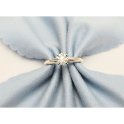 Magic Glo 14K White Gold Engagement Wedding Solitaire Round Cut Diamond Ring