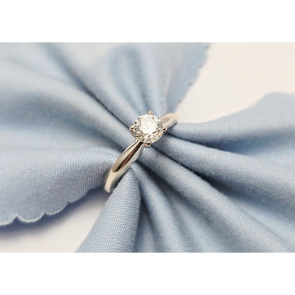 Magic Glo 14K White Gold Engagement Wedding Solitaire Round Cut Diamond Ring