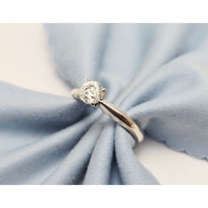 Magic Glo 14K White Gold Engagement Wedding Solitaire Round Cut Diamond Ring