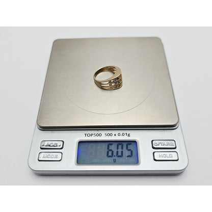 14K Yellow Gold Channel Set Round Diamond Ring