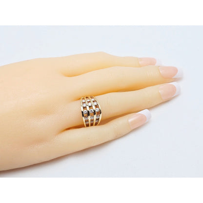 14K Yellow Gold Channel Set Round Diamond Ring