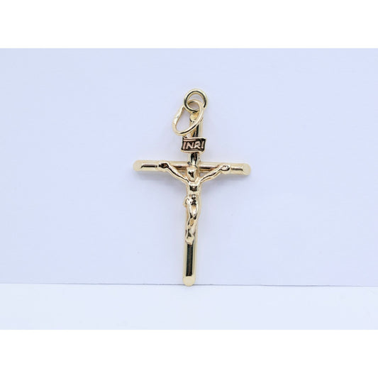 10K Yellow Gold Religious Jesus on Cross Charm Pendant
