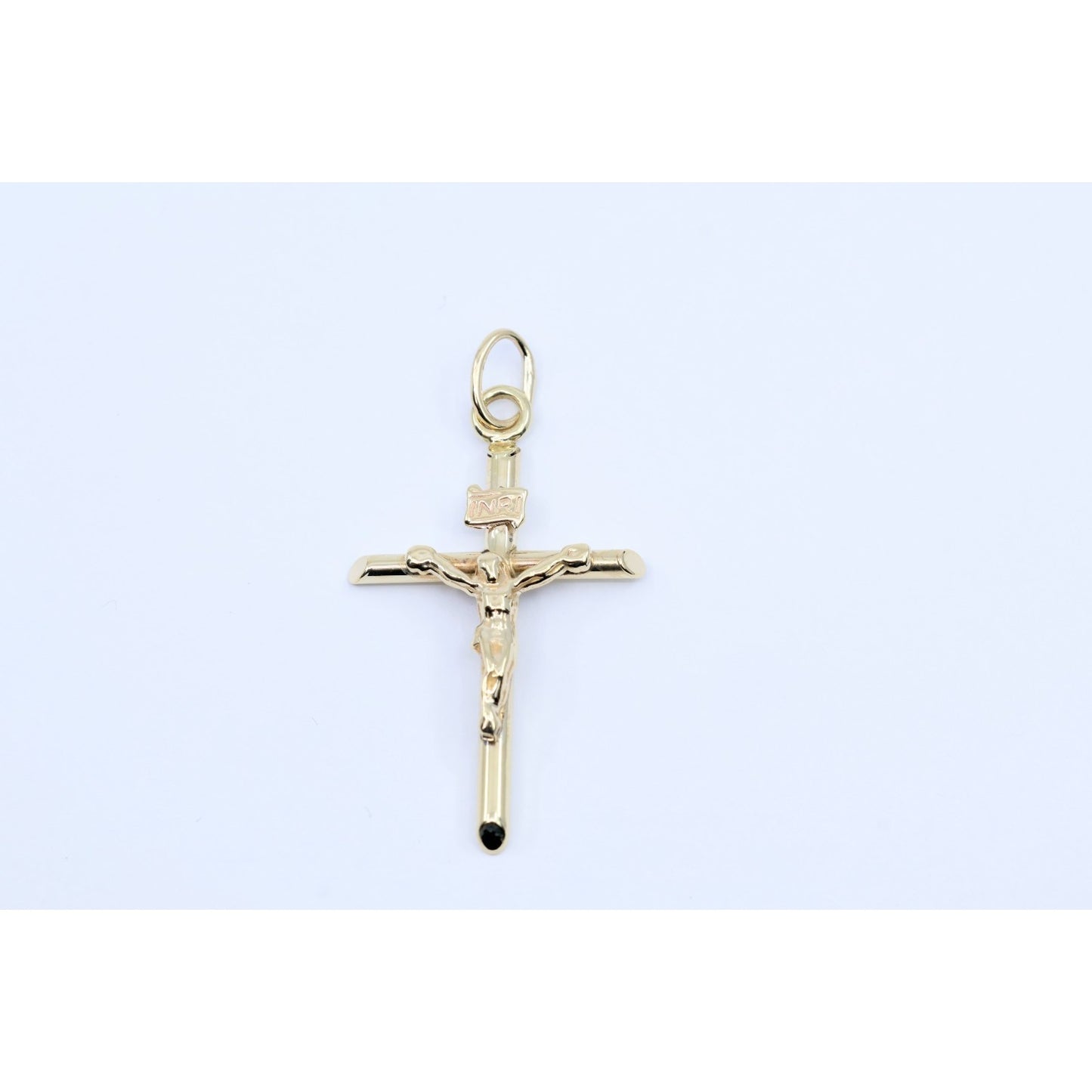 10K Yellow Gold Religious Jesus on Cross Charm Pendant