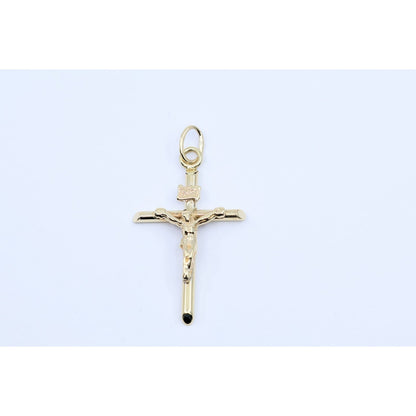 10K Yellow Gold Religious Jesus on Cross Charm Pendant