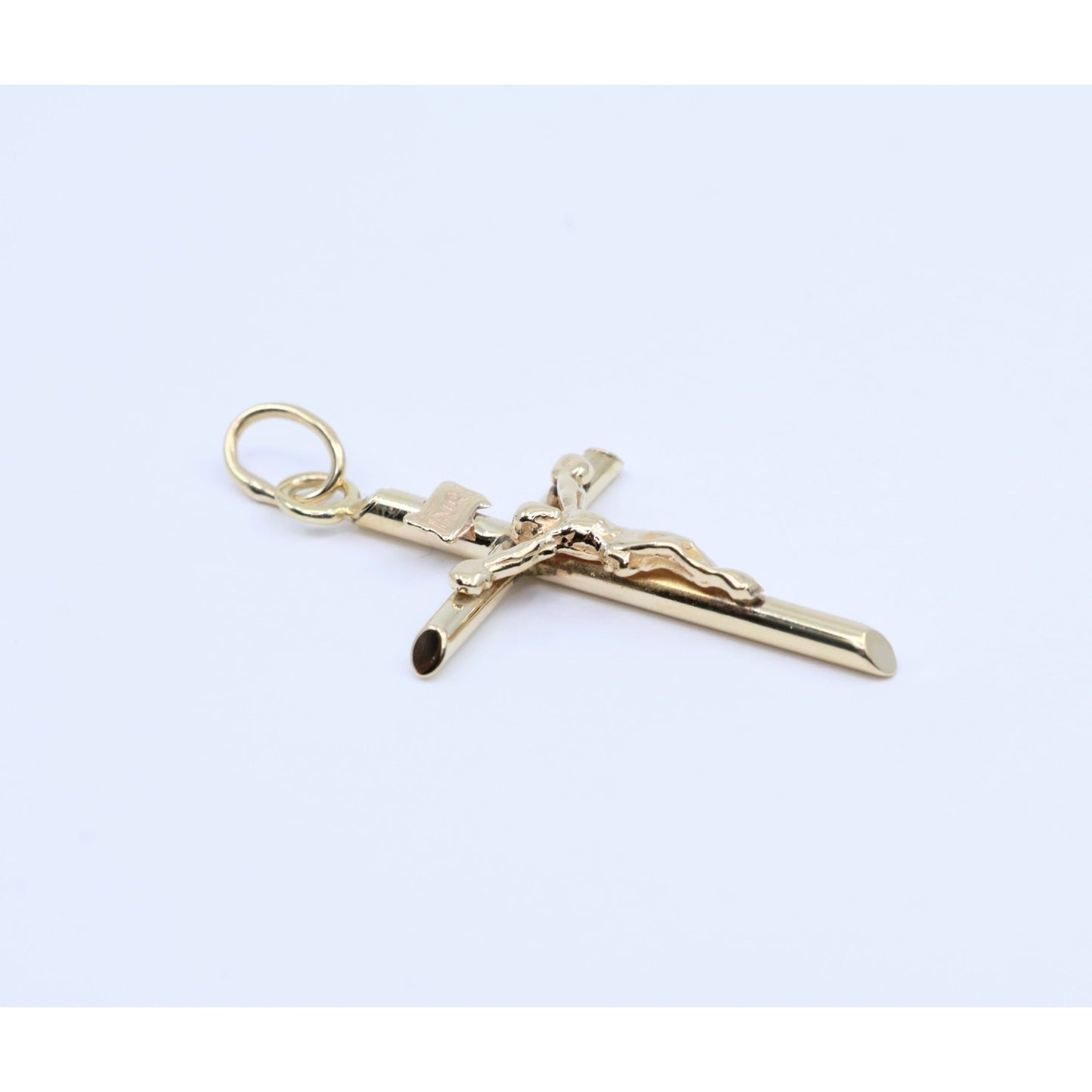 10K Yellow Gold Religious Jesus on Cross Charm Pendant