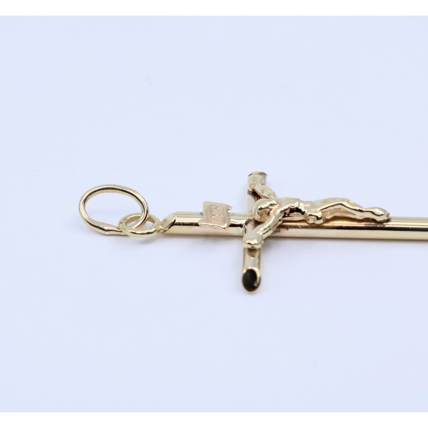 10K Yellow Gold Religious Jesus on Cross Charm Pendant