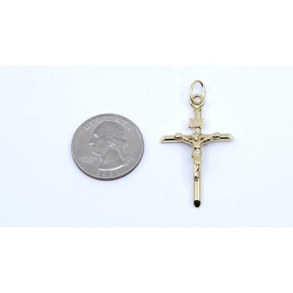 10K Yellow Gold Religious Jesus on Cross Charm Pendant