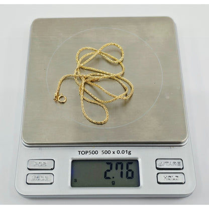 14K Yellow Gold Rounded Franco Link Chain Necklace