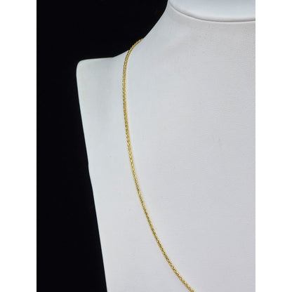 14K Yellow Gold Rounded Franco Link Chain Necklace