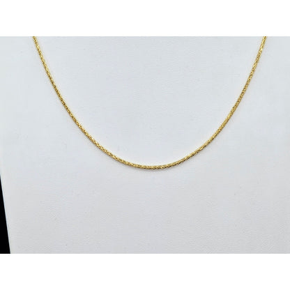 14K Yellow Gold Rounded Franco Link Chain Necklace