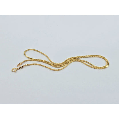 14K Yellow Gold Rounded Franco Link Chain Necklace