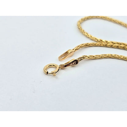 14K Yellow Gold Rounded Franco Link Chain Necklace